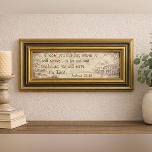 Gold Framed Joshua 24:15 Wall Art. Gorgeous Decor.